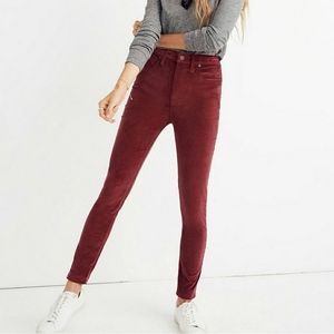 New Madewell 10" High Rise Jeans Stretch Velvet 24
